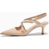 imageCoutgo Womens Slingback Kitten Heels Pointed Toe Criss Cross Pumps Buckle Office Dress ShoesKhaki