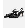 imageCoutgo Womens Slingback Kitten Heels Studded Closed Pointed Toe Pumps with Buckle Party Dress ShoesBlack
