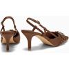 imageCoutgo Womens Slingback Kitten Heels Studded Closed Pointed Toe Pumps with Buckle Party Dress ShoesBrown