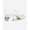 imageCoutgo Womens Slingback Kitten Heels Studded Closed Pointed Toe Pumps with Buckle Party Dress ShoesWhite