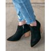 imageWomens Pointed Toe Ankle Boots Block Stacked Chunky Heel Cutout Side Zipper Fall Booties Shoe1black