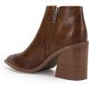 imageWomens Pointed Toe Ankle Boots Block Stacked Chunky Heel Cutout Side Zipper Fall Booties Shoe1brown