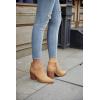 imageWomens Pointed Toe Ankle Boots Block Stacked Chunky Heel Cutout Side Zipper Fall Booties Shoe1camel