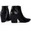 imageWomens Pointed Toe Ankle Boots Block Stacked Chunky Heel Cutout Side Zipper Fall Booties Shoe1cool Black