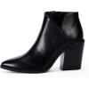 imageWomens Pointed Toe Ankle Boots Block Stacked Chunky Heel Cutout Side Zipper Fall Booties Shoe1cool Black