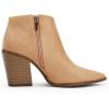 imageWomens Pointed Toe Ankle Boots Block Stacked Chunky Heel Cutout Side Zipper Fall Booties Shoe1light Brown
