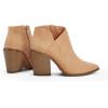 imageWomens Pointed Toe Ankle Boots Block Stacked Chunky Heel Cutout Side Zipper Fall Booties Shoe1light Brown
