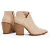 imageWomens Pointed Toe Ankle Boots Block Stacked Chunky Heel Cutout Side Zipper Fall Booties Shoe1nude