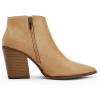 imageWomens Pointed Toe Ankle Boots Block Stacked Chunky Heel Cutout Side Zipper Fall Booties ShoeKhaki