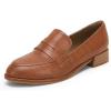 imageCoutgo Womens Classic Penny Loafers Crocodile Print Casual Mid Stacked Heel Comfort Slip On Office Oxford Dress Shoes