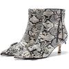 imageCoutgo Womens Kitten Heel Ankle Boots Pointed Toe Buckle Side Zipper Tassel Fall Winter Booties ShoesSnake Skin