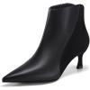 imageCoutgo Womens Kitten Heel Ankle Boots Pointed Toe Side Zipper Fall Winter Booties ShoesBlack
