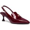 imageCoutgo Womens Pointed Toe Sandals Slingback Kitten Heel Pumps Slip On Ankle Buckle Dress ShoesBurgundy