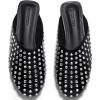 imageCoutgo Womens Rhinestone Mules Flats Sparkly Leather Slip On Shoes Slippers Comfortable Dress Backless ShoesBlack