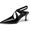 imageCoutgo Womens Slingback Kitten Heels Pointed Toe Criss Cross Pumps Buckle Office Dress ShoesBlack
