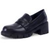 imageWomens Platform Loafers Chunky Heel Penny Loafer Lug Sole Slip On Round Toe Comfort Dress Work Shoes1black