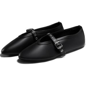 imageCoutgo Womens Mesh Ballet Flats Mary Jane Fishnet Ballerina Buckle Strap Comfortable Causal Dress ShoesCool Black