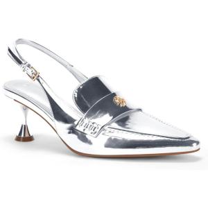 imageCoutgo Womens Pointed Toe Sandals Slingback Kitten Heel Pumps Slip On Ankle Buckle Dress ShoesSilver