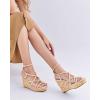 imageCoutgo Women Platform Wedge Sandals Cork Slingback Wedges Espadrilles Heels Summer ShoesCool Beige