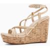 imageCoutgo Women Platform Wedge Sandals Cork Slingback Wedges Espadrilles Heels Summer ShoesCool Beige