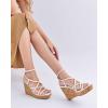 imageCoutgo Women Platform Wedge Sandals Cork Slingback Wedges Espadrilles Heels Summer ShoesOffwhite