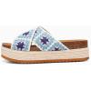 imageCoutgo Womens Platform Espadrille Sandals Flatform Floral Crochet Cork Open Toe Summer Beach Slide SandalsBlue