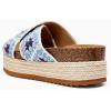 imageCoutgo Womens Platform Espadrille Sandals Flatform Floral Crochet Cork Open Toe Summer Beach Slide SandalsBlue