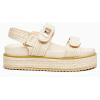 imageCoutgo Womens Platform Sandals Comfortable Flat Sandals Double Strap Footbed Summer Beach SandalsBeigenatural Raffia