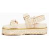 imageCoutgo Womens Platform Sandals Comfortable Flat Sandals Double Strap Footbed Summer Beach SandalsBeigenatural Raffia