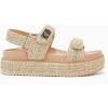 imageCoutgo Womens Platform Sandals Comfortable Flat Sandals Double Strap Footbed Summer Beach SandalsNatural Raffia