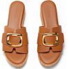 imageCoutgo Womens Platform Sandals Cork Beach Slip on Wedges Metal Buckle Slides Open Toe Summer ShoesBrown