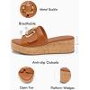 imageCoutgo Womens Platform Sandals Cork Beach Slip on Wedges Metal Buckle Slides Open Toe Summer ShoesBrown