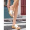imageCoutgo Womens Platform Sandals Cork Beach Slip on Wedges Metal Buckle Slides Open Toe Summer ShoesWhite