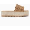 imageCoutgo Womens Platform Slides Sandals Espadrilles Braided Slip on Open Toe Backless Summer Dress ShoesKhaki