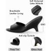 imageCoutgo Womens Wedge Heels Sandals Pointed Open Toe Slide Sandals Slip On Backless Summer Dress ShoesBlack