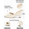 imageCoutgo Womens Wedge Heels Sandals Pointed Open Toe Slide Sandals Slip On Backless Summer Dress ShoesCreamy White