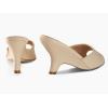 imageCoutgo Womens Wedge Heels Sandals Pointed Open Toe Slide Sandals Slip On Backless Summer Dress ShoesKhaki