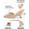 imageCoutgo Womens Wedge Heels Sandals Pointed Open Toe Slide Sandals Slip On Backless Summer Dress ShoesKhaki