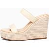imageCoutgo Womens Wedge Platform Sandals Espadrilles Two Strap Woven Slip On Summer Cute Slide SandalsApricot