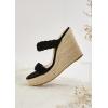 imageCoutgo Womens Wedge Platform Sandals Espadrilles Two Strap Woven Slip On Summer Cute Slide SandalsBlack