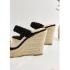 imageCoutgo Womens Wedge Platform Sandals Espadrilles Two Strap Woven Slip On Summer Cute Slide SandalsBlack