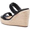 imageCoutgo Womens Wedge Platform Sandals Espadrilles Two Strap Woven Slip On Summer Cute Slide SandalsCool Black