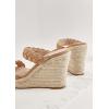 imageCoutgo Womens Wedge Platform Sandals Espadrilles Two Strap Woven Slip On Summer Cute Slide SandalsKhaki