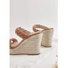 imageCoutgo Womens Wedge Platform Sandals Espadrilles Two Strap Woven Slip On Summer Cute Slide SandalsLight Brown