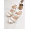 imageCoutgo Womens Wedge Platform Sandals Espadrilles Two Strap Woven Slip On Summer Cute Slide SandalsWhite