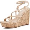 imageCoutgo Women Platform Wedge Sandals Cork Slingback Wedges Espadrilles Heels Summer ShoesCool Beige