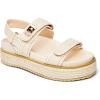 imageCoutgo Womens Platform Sandals Comfortable Flat Sandals Double Strap Footbed Summer Beach SandalsBeigenatural Raffia