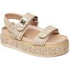 imageCoutgo Womens Platform Sandals Comfortable Flat Sandals Double Strap Footbed Summer Beach SandalsCoffeenatural Raffia