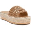 imageCoutgo Womens Platform Slides Sandals Espadrilles Braided Slip on Open Toe Backless Summer Dress ShoesKhaki