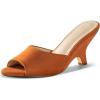 imageCoutgo Womens Wedge Heels Sandals Pointed Open Toe Slide Sandals Slip On Backless Summer Dress ShoesCaramel